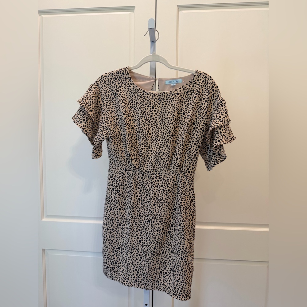 She + Sky Leopard Spotted Cocktail Dress - Picture 2 of 5